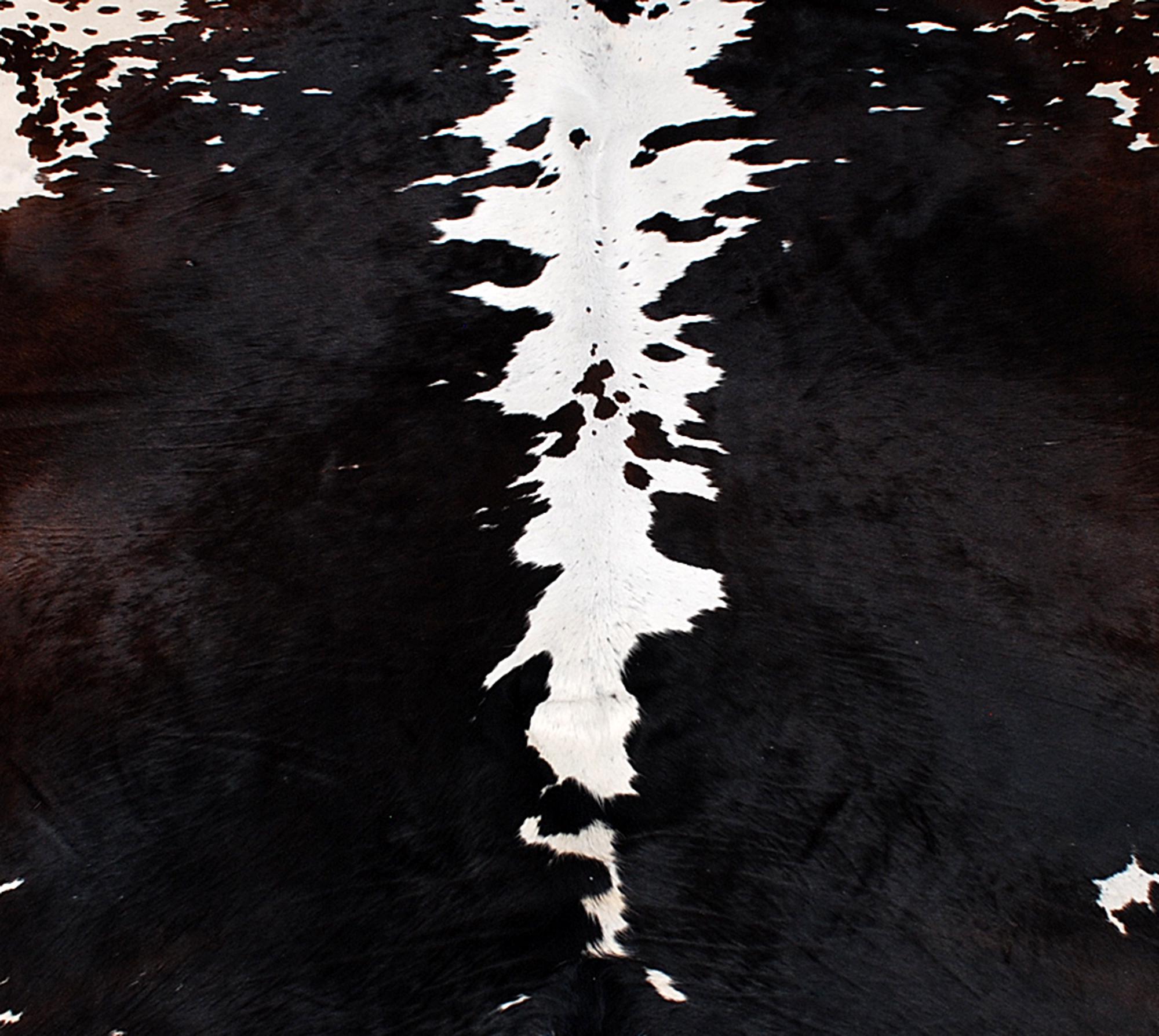 Stunning Dark Brown & White Cowhide Rug - Large, Hypoallergenic, Non Slip Suede Back - Handselected Premium Quality - Free UK Shipping