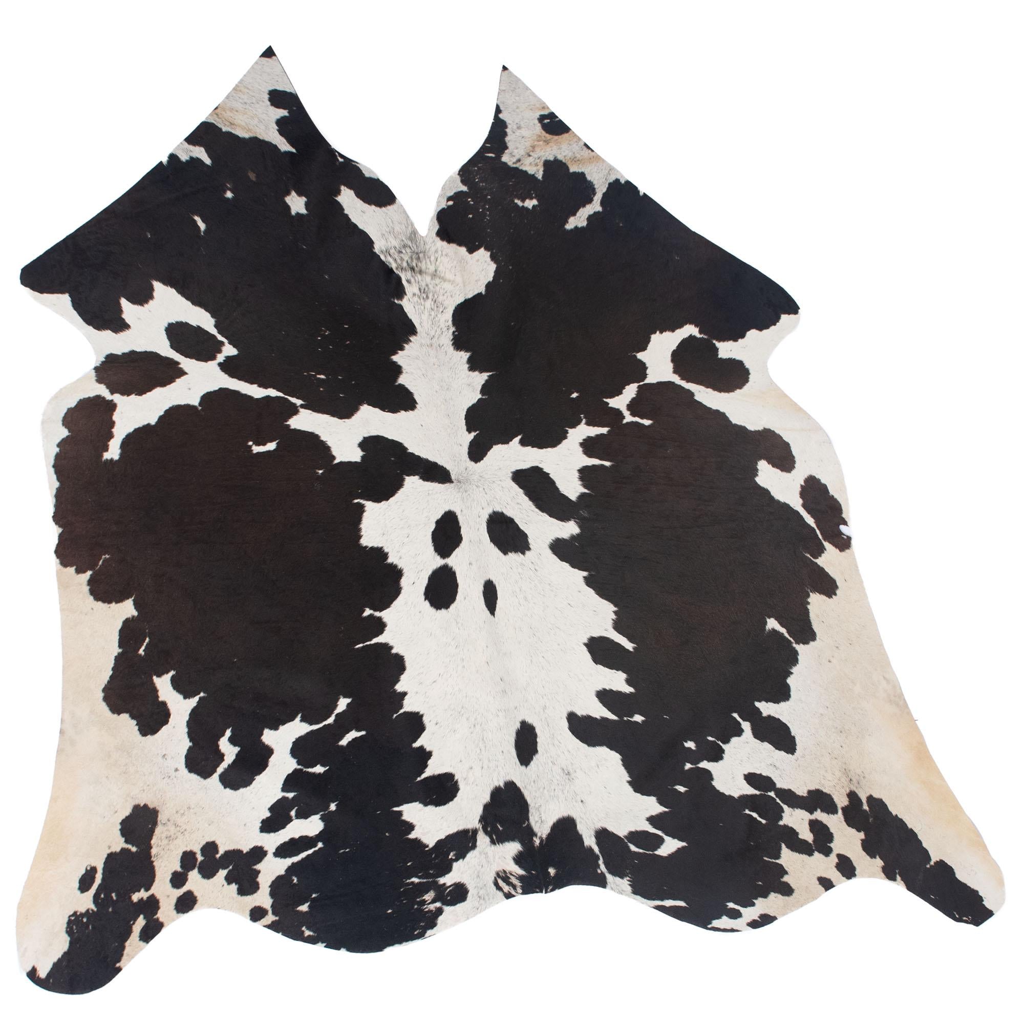 Stunning Large Dark Brown & White Cowhide Rug - Hypoallergenic - Non Slip Suede Back - Handselected Premium Hides - Free UK Shipping - Celestial Leather Limited