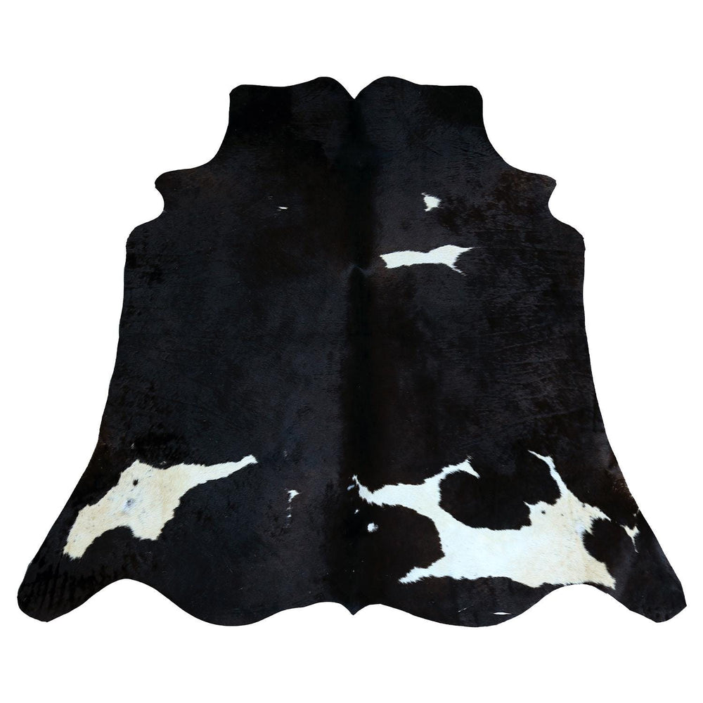 Luxury Black & White Cowhide Rug With Natural Hair | Large Size, Hypoallergenic, Non-Slip Back | Elegant Home Decor - Celestial Leather Limited