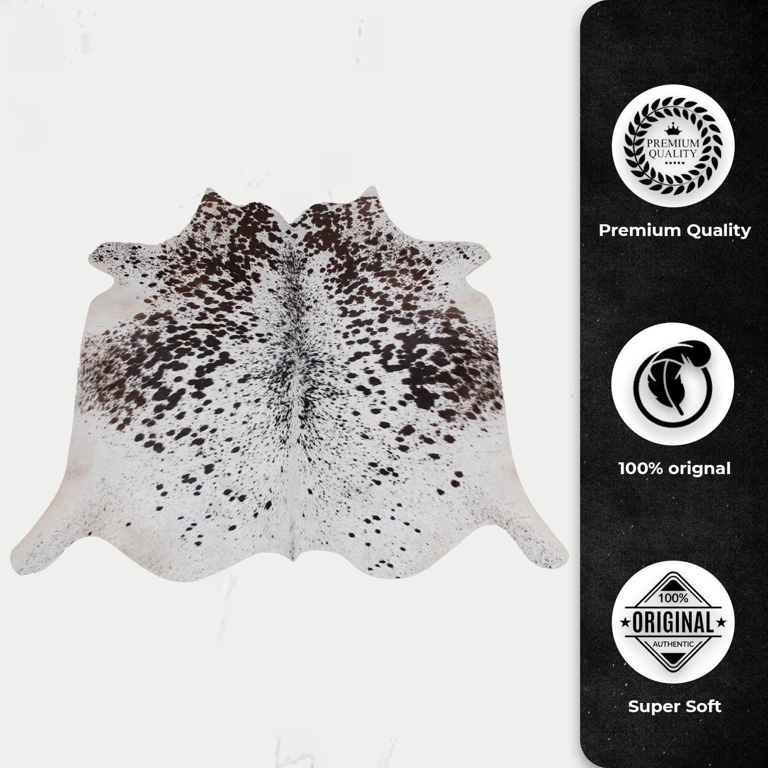 Luxury Brown & White Cowhide Rug for Home Decor - Large Size, Hypoallergenic, Non-Slip Back, Non-Shedding, Top Quality, Free Shipping - Celestial Leather Limited