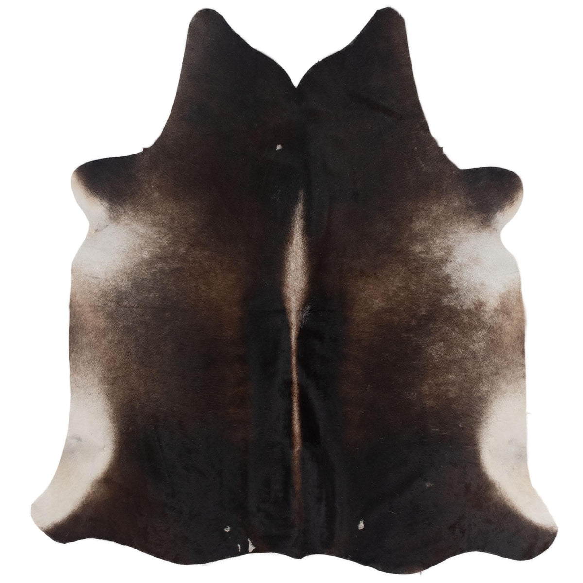 Stunning Dark Brown & White Cowhide Rug - Large Animal Print Center Piece w/ Hypoallergenic, Non Slip Suede Back - Non Shedding Properties
