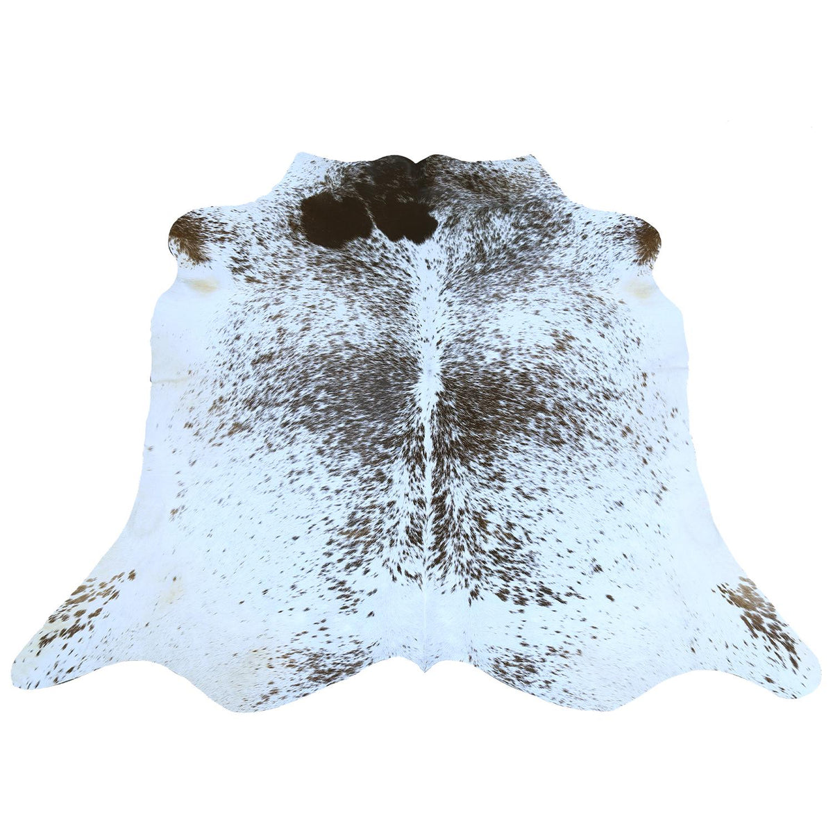 Luxurious Dark Brown & White Cowhide Rug - Hypoallergenic, Non-Slip, Non-Shedding - Large Animal Print Centerpiece for Bedroom - Celestial Leather Limited