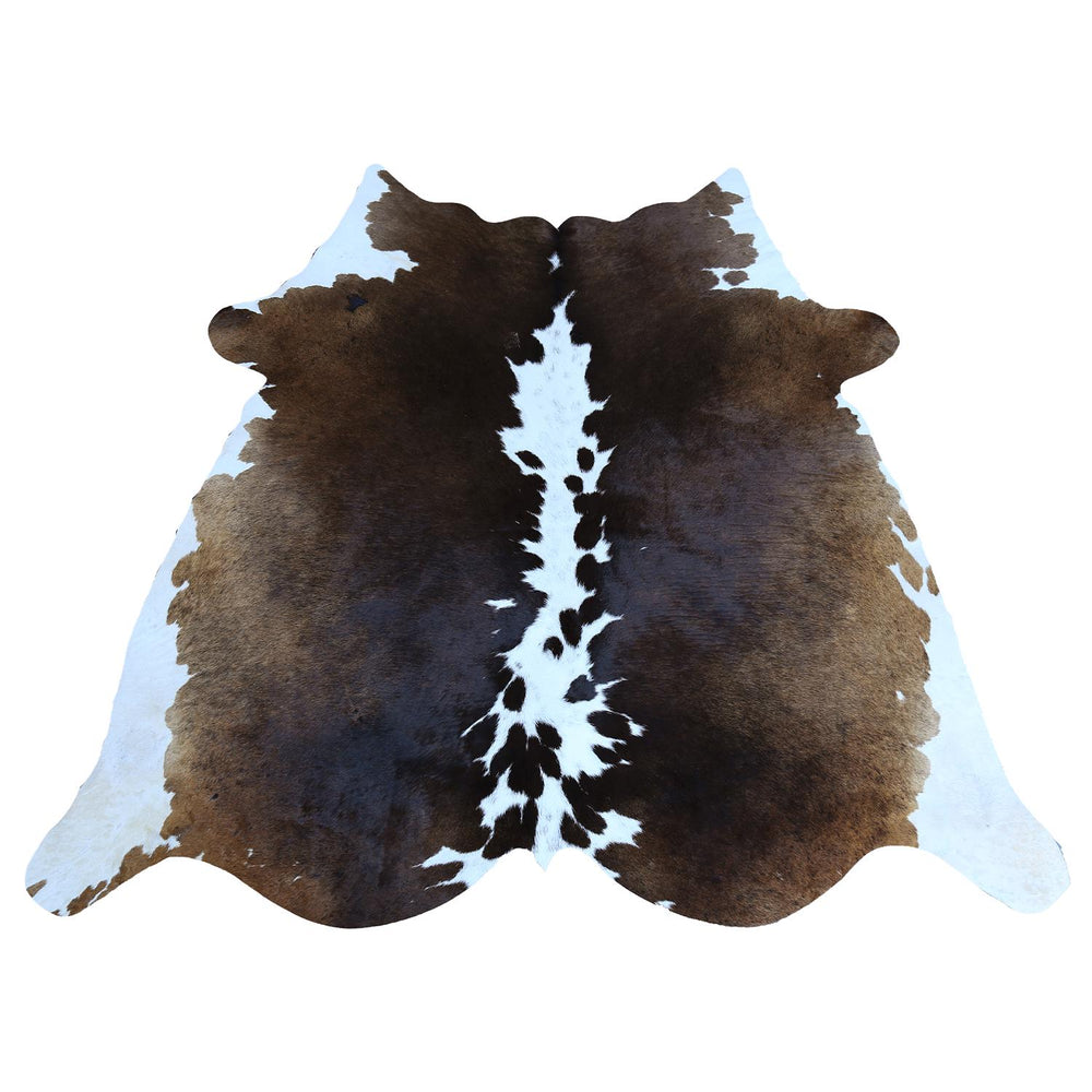 Luxurious Dark Brown & White Cowhide Rug - Hypoallergenic, Non-Slip Suede Back, Non-Shedding, Large Size, Handselected Premium Hides, Free - Celestial Leather Limited