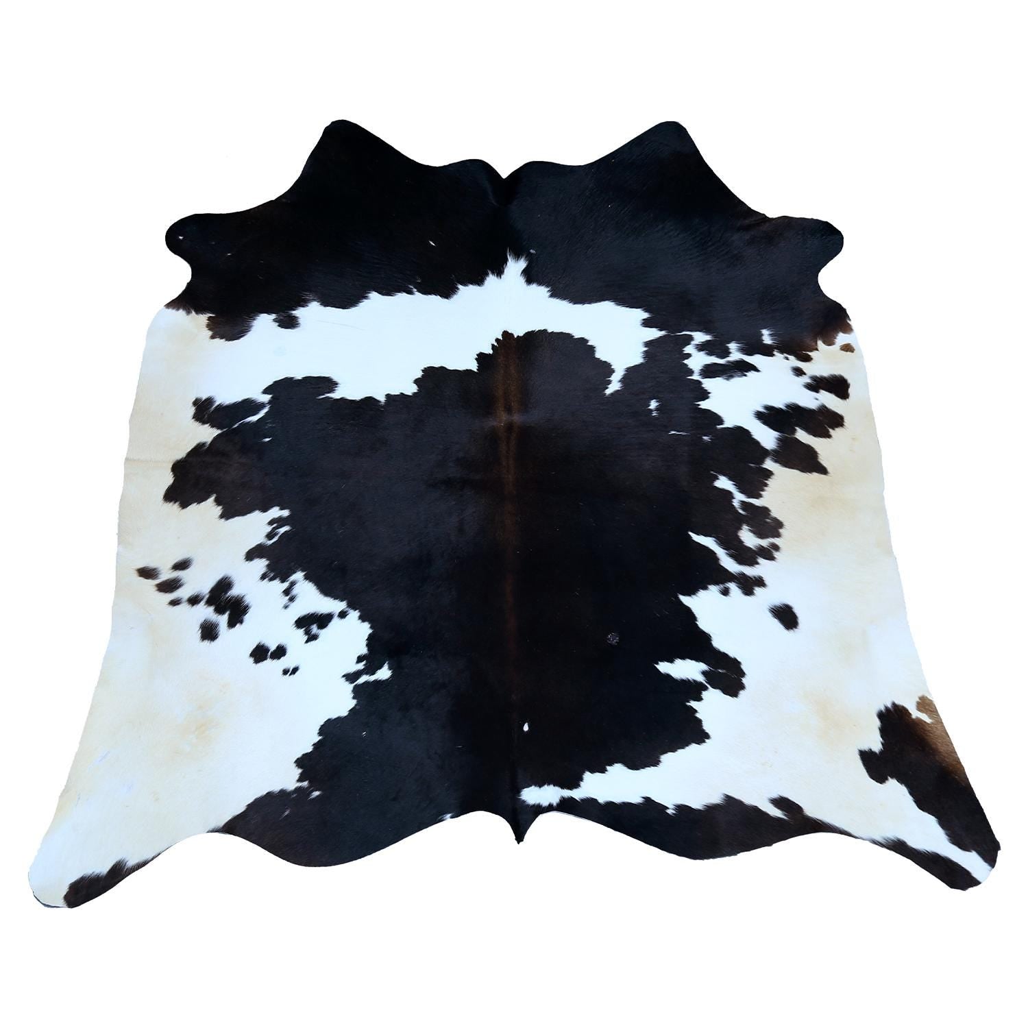 Luxury Handcrafted 100% Natural Cowhide Skin Area Rug with Unique Brown and White Animal Print - Hypoallergenic, Durable, and Versatile - Celestial Leather Limited