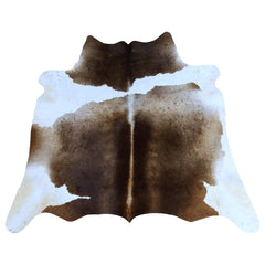Luxurious Brown and White Cowhide Rug, Hypoallergenic with Non-Slip Back - Large Size - Top Quality, Perfect for Upholstery - Free Shipping! - Celestial Leather Limited