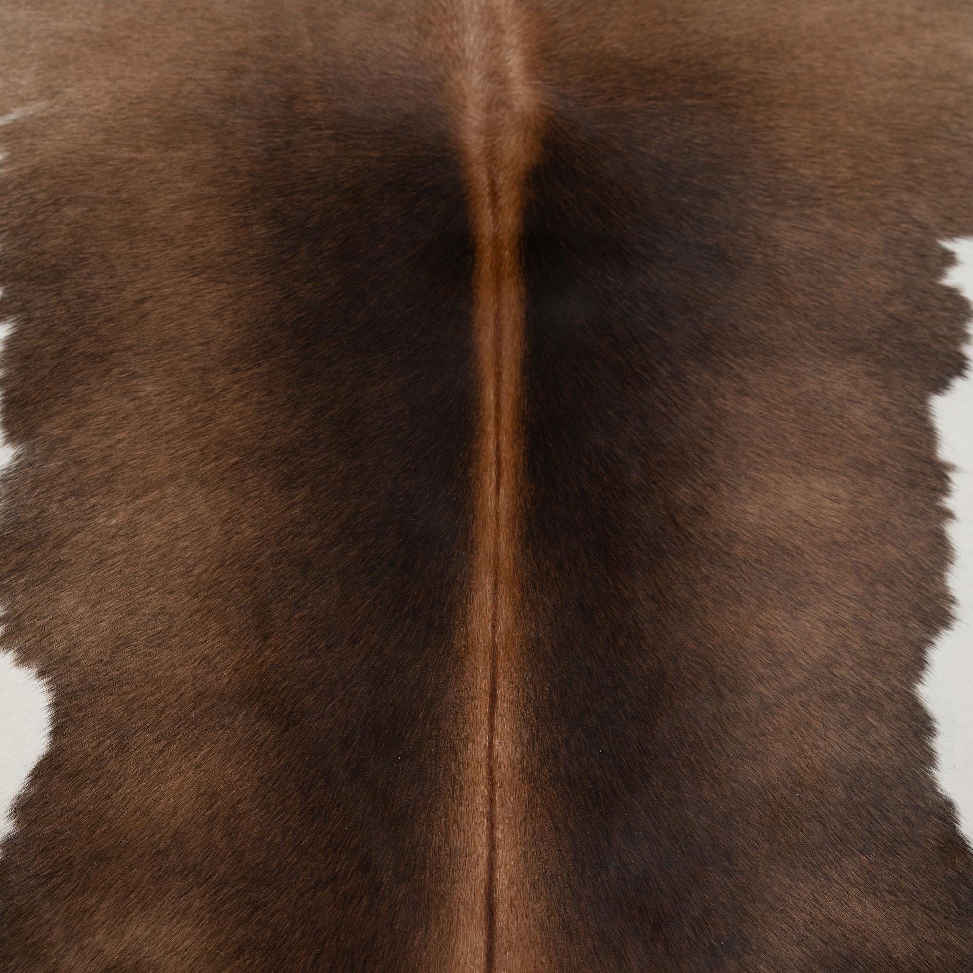Luxurious Brown and White Cowhide Rug - Hypoallergenic, Non-Slip Backing, Non-Shedding - Perfect for Upholstery and Home Décor
