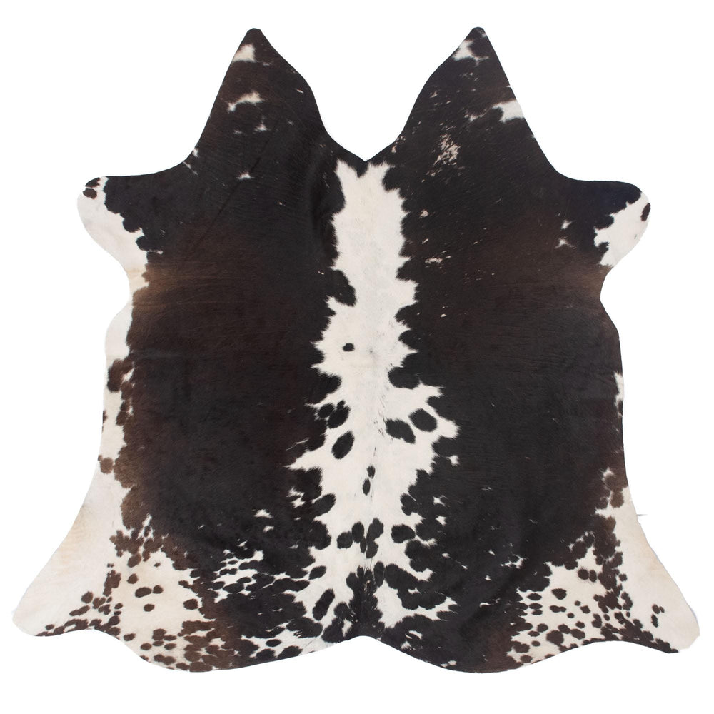 Luxurious Brown and White Cowhide Rug for Elegant Home Decor - Hypoallergenic & Non-Slip with Radiant Natural Sheen - Free UK Shipping! - Celestial Leather Limited