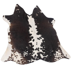Luxurious Brown and White Cowhide Rug for Elegant Home Decor - Hypoallergenic & Non-Slip with Radiant Natural Sheen - Free UK Shipping! - Celestial Leather Limited