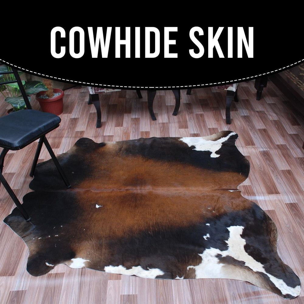 Luxury Red & White Cowhide Rug for Bedroom - Living Room - Hypoallergenic, Non-Shedding, Non-Slippery Suede Back - Large Size - Free - Celestial Leather Limited