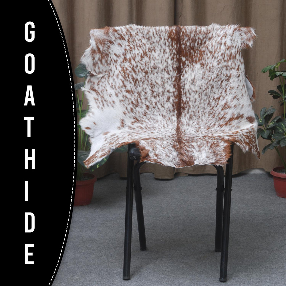 Luxurious Genuine Brown and White Goat Skin Rug | Modern Décor Floor Covering | Hypoallergenic Animal Hide Rug | Eco-Friendly Home Accent - Celestial Leather Limited