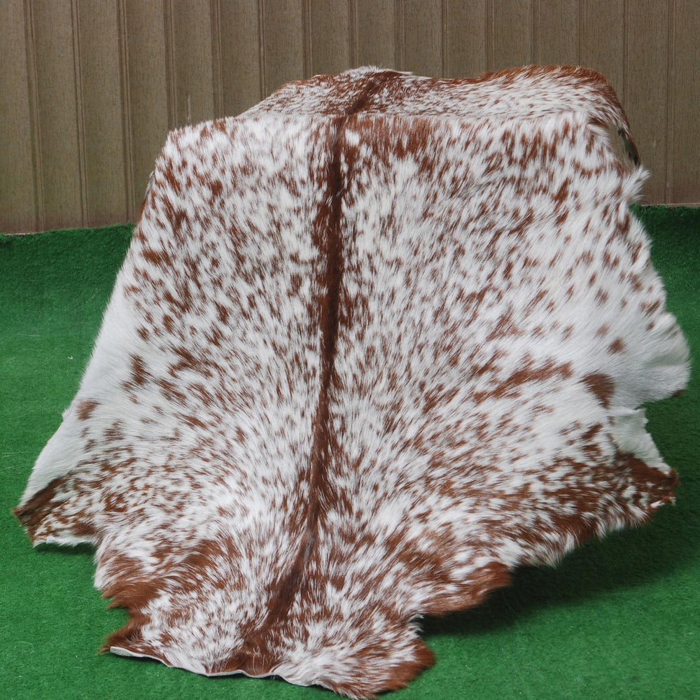 Luxurious Genuine Brown and White Goat Skin Rug | Modern Décor Floor Covering | Hypoallergenic Animal Hide Rug | Eco-Friendly Home Accent - Celestial Leather Limited