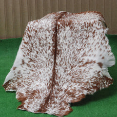 Luxurious Genuine Brown and White Goat Skin Rug | Modern Décor Floor Covering | Hypoallergenic Animal Hide Rug | Eco-Friendly Home Accent - Celestial Leather Limited