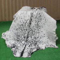 Stylish Black & White Goat Skin Rug - Modern Décor Floor Accent - Hypoallergenic - Eco-Friendly - Unique Statement Piece