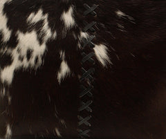 Luxurious Black And White Cowhide Shoulder Bag - Handmade Natural Hair-On Leather Purse With Ample Storage And Timeless Style