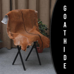 Luxurious Brown and White Goat Skin Rug - Handpicked Premium Goat Hide - Unique Patterns & Colors - Hypoallergenic - Non-Shedding - Celestial Leather Limited