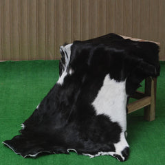 Luxury Black & White Goat Skin Rug - Soft, Durable, and Eco-Friendly Rug with Non-Slip Backing for Home Décor - Celestial Leather Limited