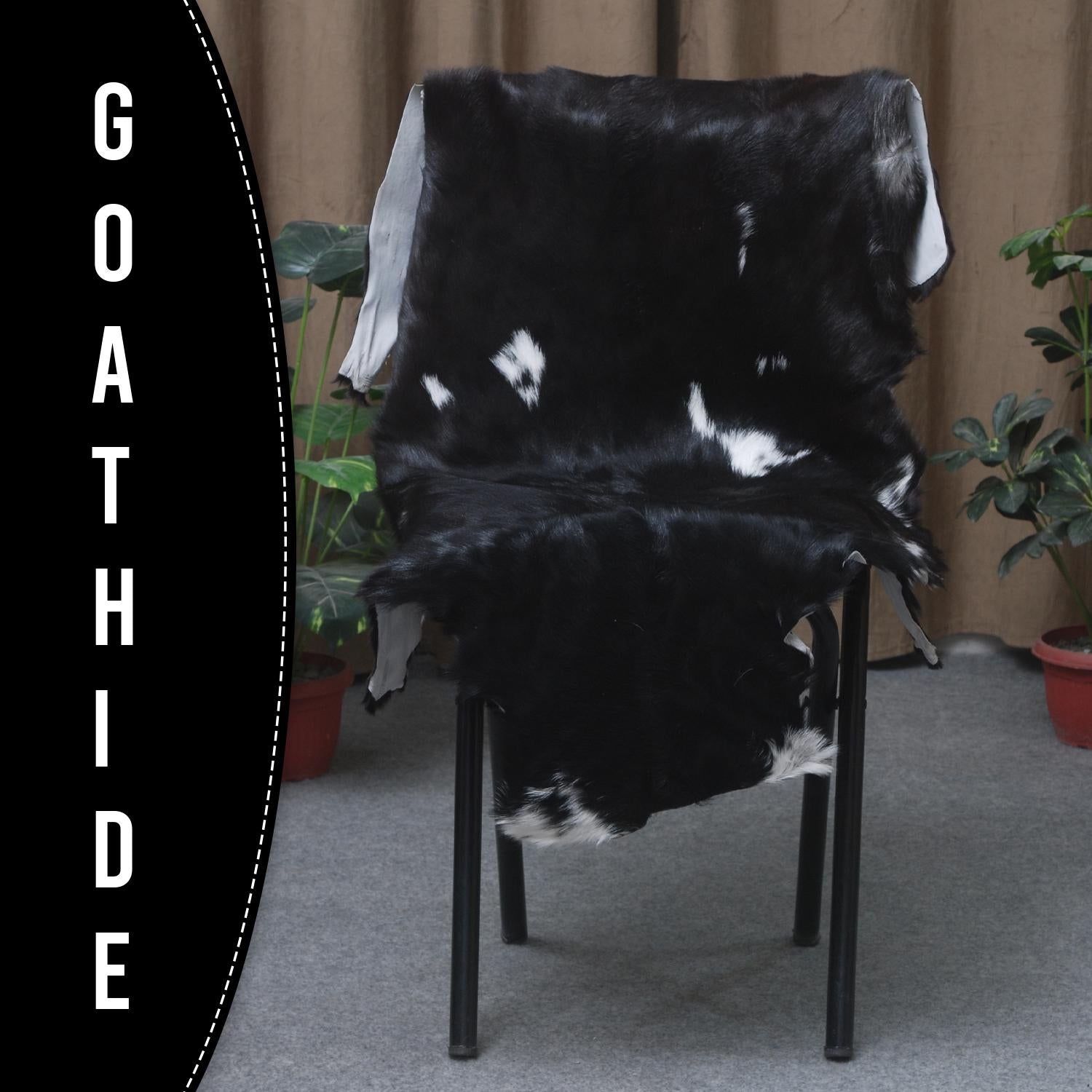 Luxury Black & White Goat Skin Floor Rug - Soft, Durable, and Eco-Friendly - Stylish Decor Accent for High-Traffic Areas - Celestial Leather Limited