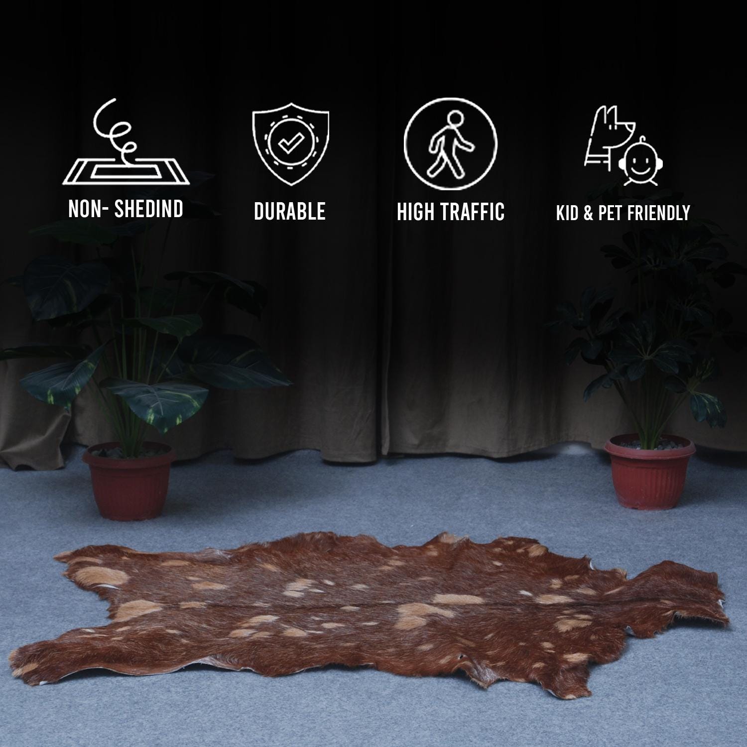 Luxurious Multicolor Goat Skin Rug - Handmade 100% Pure Goat Skin Floor Rug, Unique Colour Variations, Soft & Durable, Eco-Friendly - Celestial Leather Limited