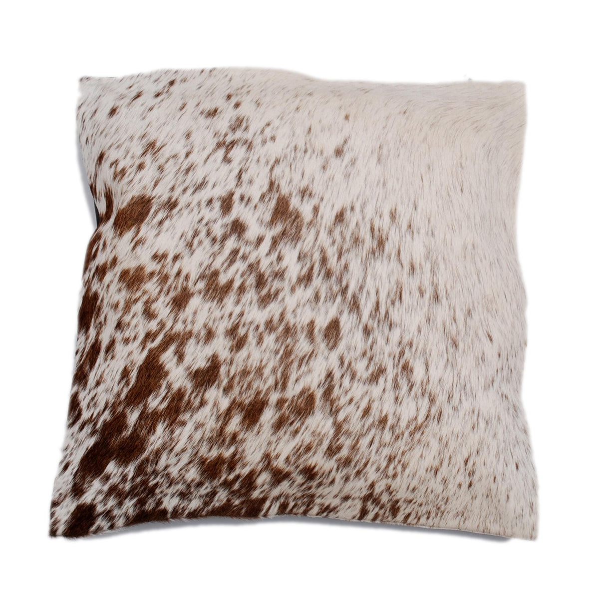 Handmade Brown & White Cowhide Cushion Cover - Rustic Elegance for Home Décor