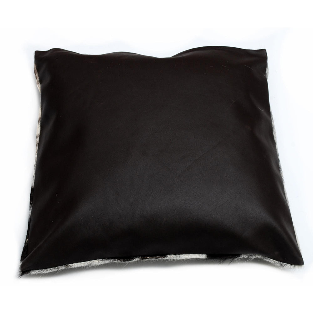 Luxury Brown & White Cowhide Cushion Cover - Handmade Animal Print Rustic Elegance - Natural 100% Leather - Unique Gift - 15x15cm - Celestial Leather Limited