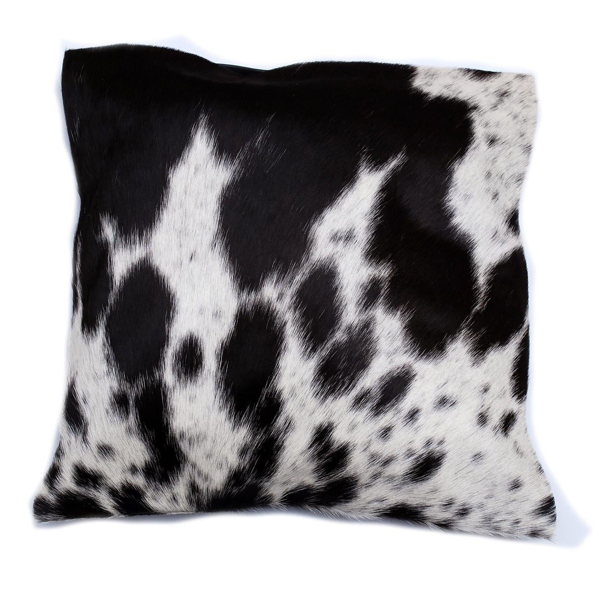 Luxurious Handmade Brown and White Cowhide Cushion Cover with Faux Leather Back - Rustic Elegance and Natural Beauty - 100% Natural Cowhide