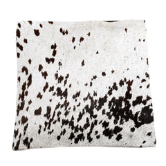 Luxurious Brown & White Cowhide Cushion Cover Handmade with 100% Natural Cowhide Hair - Faux Leather Back - Rustic Elegance for Home Decor
