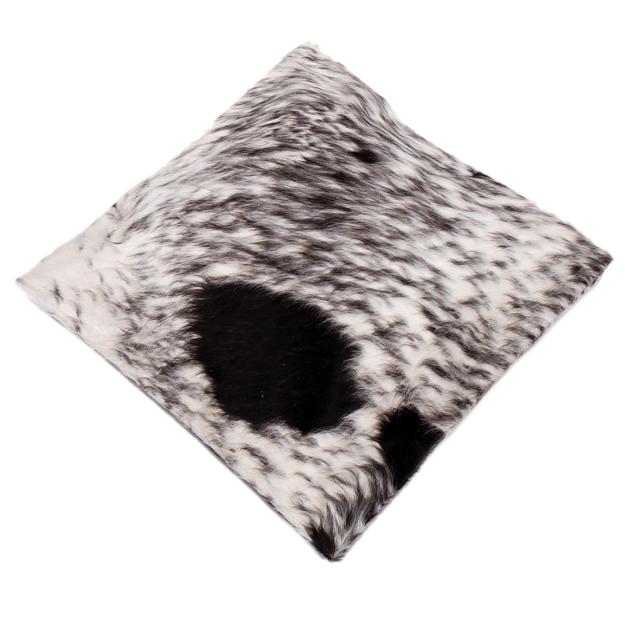 Luxurious Brown and White Cowhide Cushion Cover - Handmade Animal Pattern, Natural Hair on Leather, Rustic Charm, 100% Natural Cowhide - Celestial Leather Limited