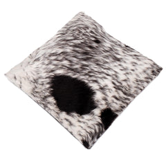 Luxurious Brown and White Cowhide Cushion Cover - Handmade Animal Pattern, Natural Hair on Leather, Rustic Charm, 100% Natural Cowhide - Celestial Leather Limited