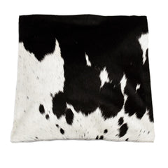 Luxury Handmade Brown & White Cowhide Cushion Cover with Animal Print - Faux Leather Back - Rustic Elegance for Home Décor - Celestial Leather Limited