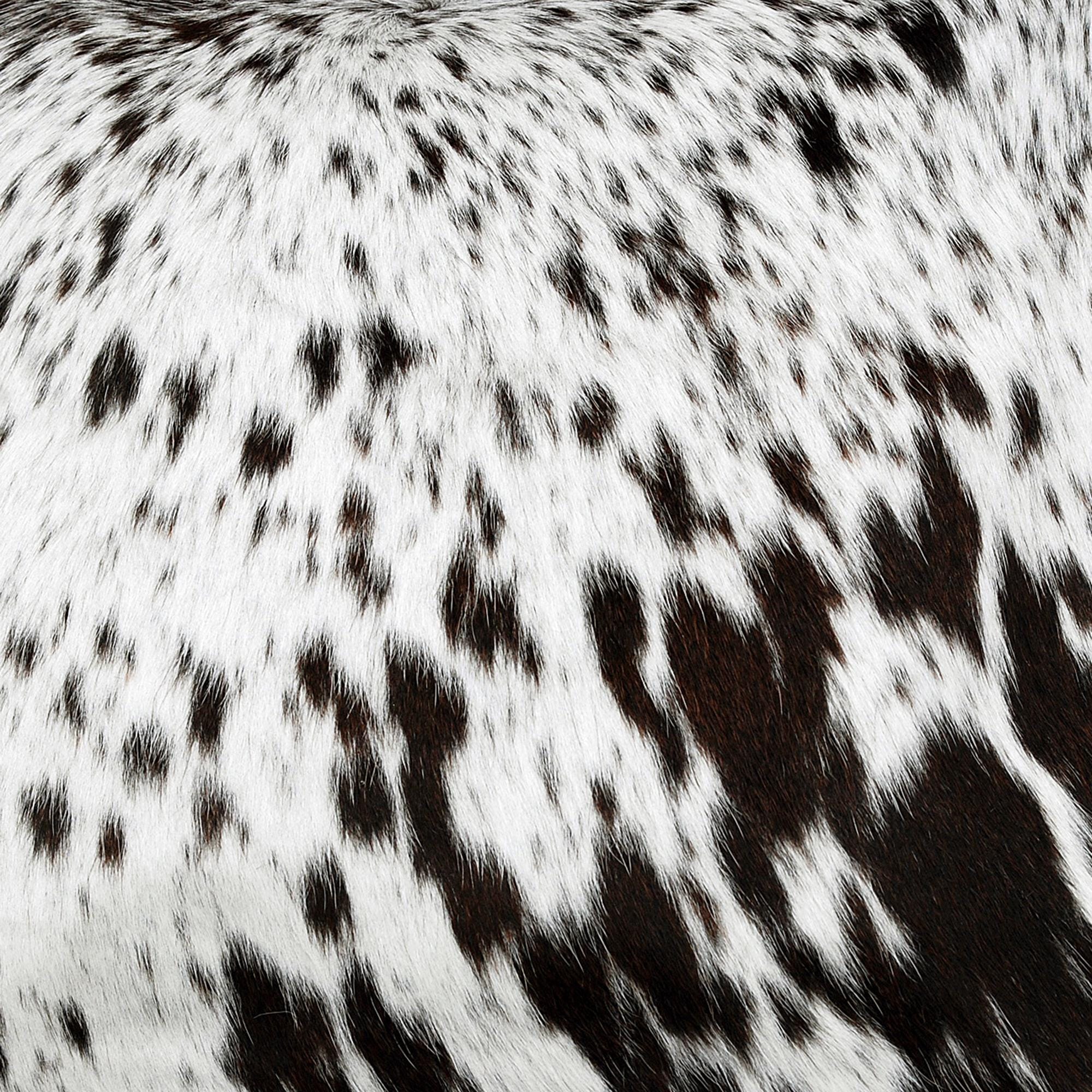 Rustic Elegance Cowhide Cushion Cover - Brown and White Hair on Leather - Handmade Luxury Throw Pillow Cover