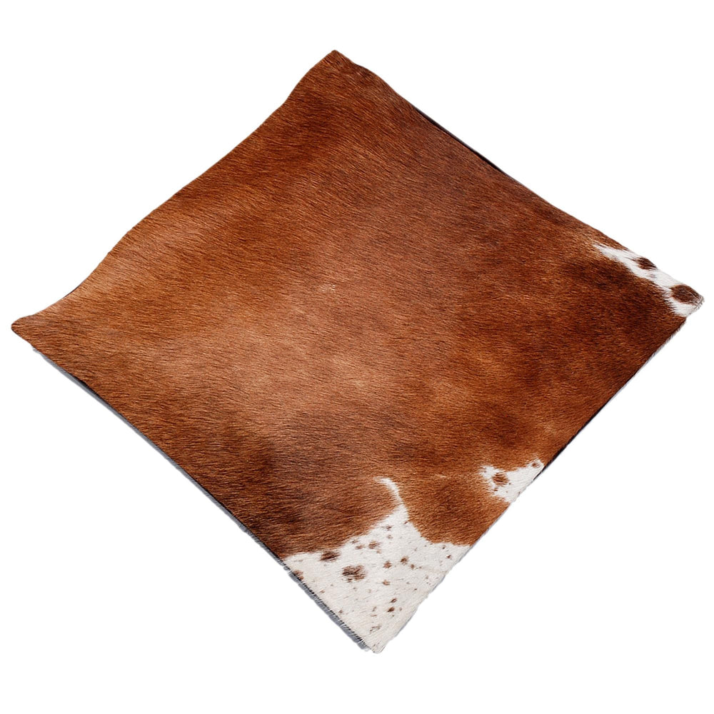 Elegant Handmade Brown & White Cowhide Cushion Cover - Rustic Chic Home Decor - Celestial Leather Limited