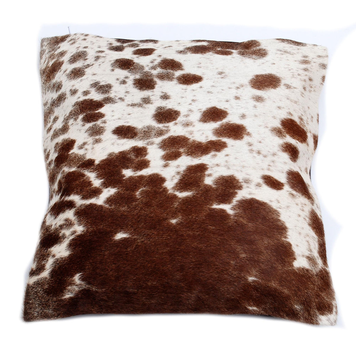 Luxurious Handmade Brown and White Cowhide Cushion Cover - Rustic Elegance for Your Home with Unique Animal Patterns