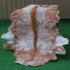 Luxurious Brown and White Goat Hide Rug - Premium Hair-on Goat Skin Rug - Handcrafted Elegance for Your Home - Eco-Friendly and Stylish - Celestial Leather Limited