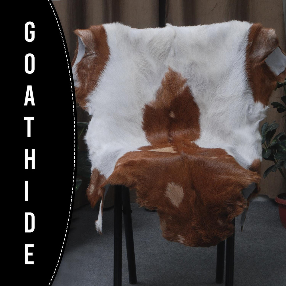 Luxury Multicolor Goat Skin Rug - Handmade from 100% Pure Goat Skin, Hypoallergenic, Non-Slip Suede Back, Sustainable Eco-Friendly Décor - Celestial Leather Limited