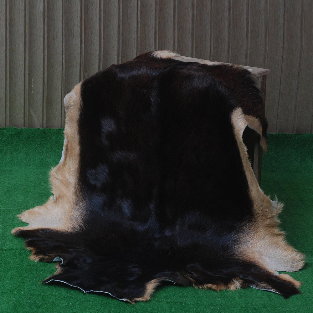 Luxuriously Soft Black & White Goat Fur Rug - Genuine Goat Skin Rug, Non-Shedding, Eco-Friendly - Hypoallergenic - Handcrafted Beauty - Celestial Leather Limited