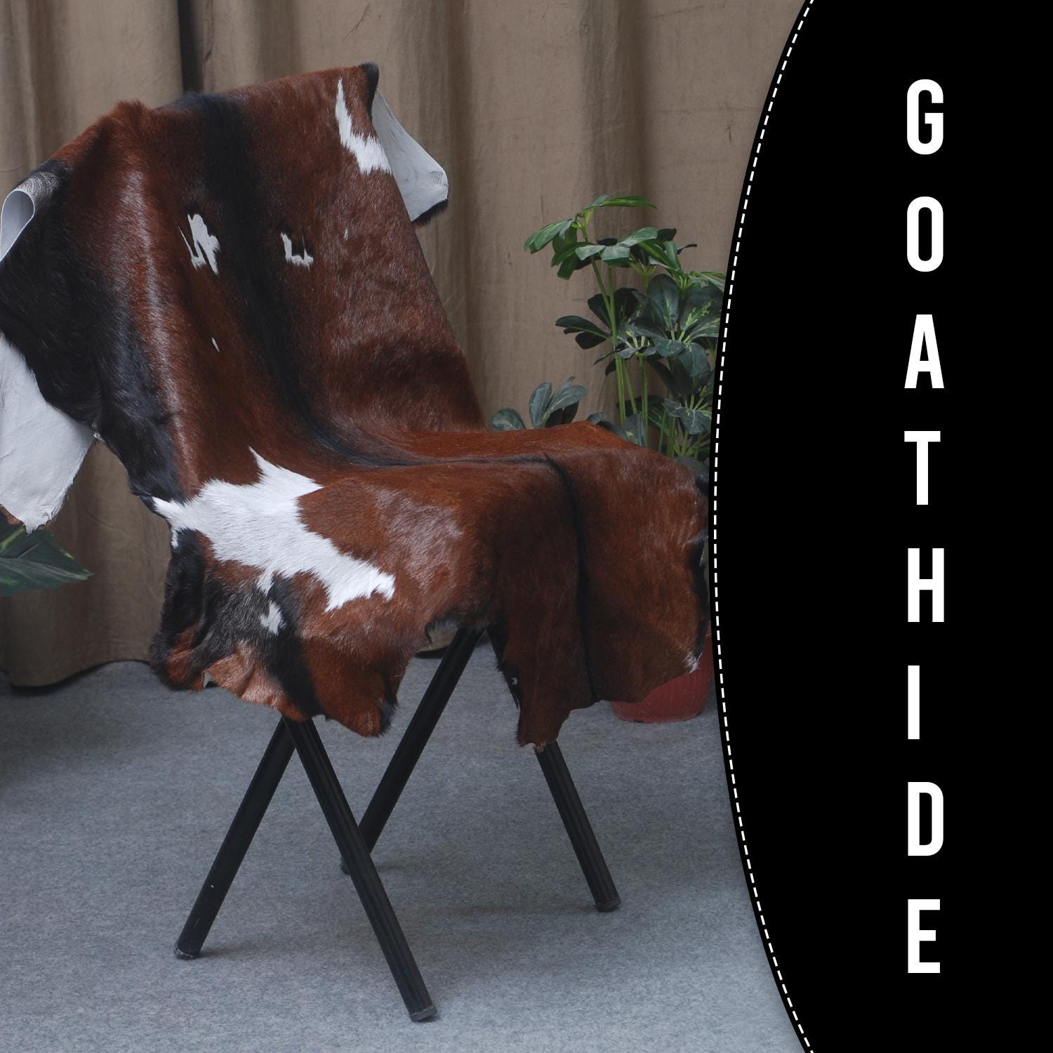 Luxurious Dark Brown Goat Skin Rug - Handmade, Soft, Pet-Friendly & Non-Shedding, Unique Colour Variations, Sustainable - Eco-Friendly - Celestial Leather Limited