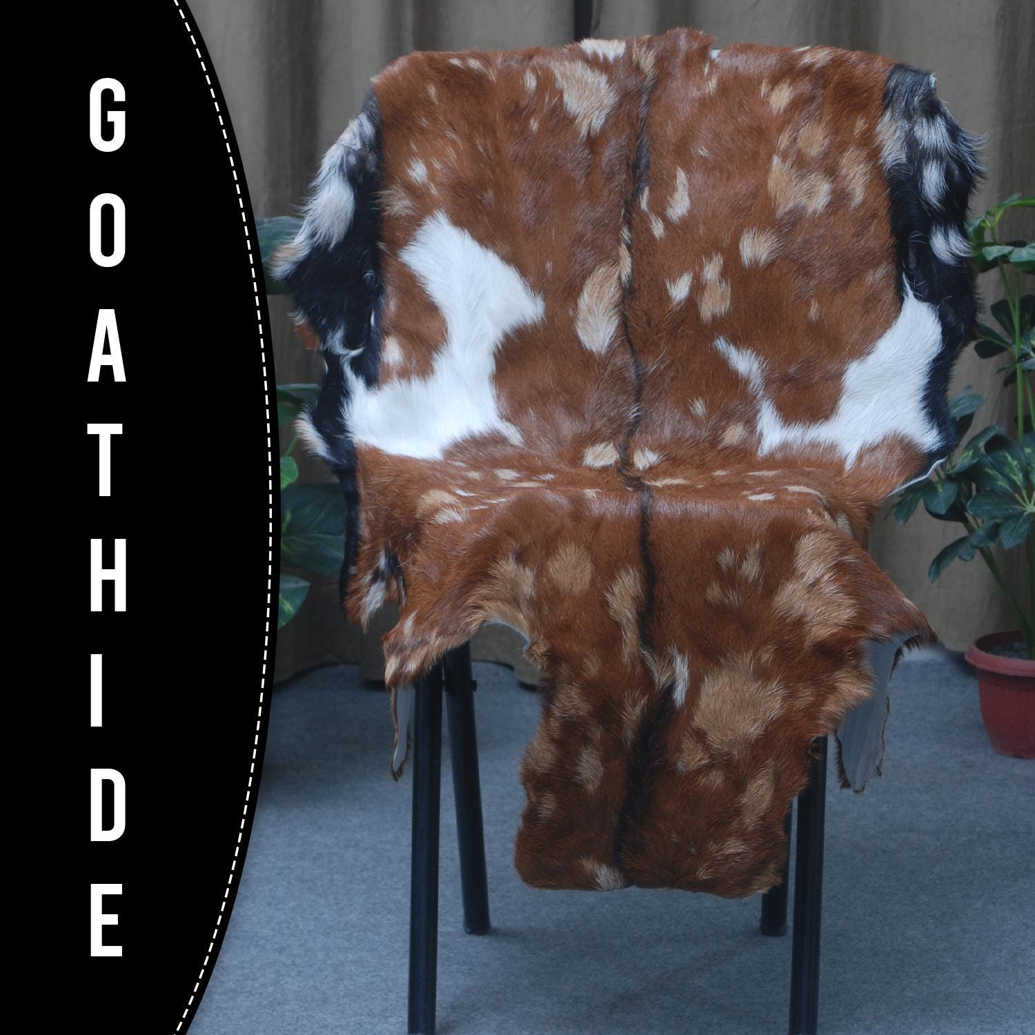 Luxurious Handmade Multicolour Goat Skin Rug - Soft, Pet-Friendly, Eco-Friendly, Non-Shedding & Unique Art Piece for Your Home - Celestial Leather Limited