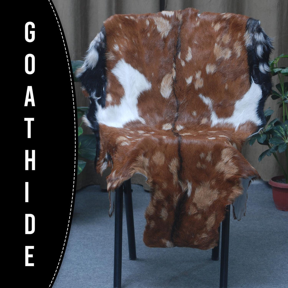 Luxurious Handmade Multicolour Goat Skin Rug - Soft, Pet-Friendly, Eco-Friendly, Non-Shedding & Unique Art Piece for Your Home - Celestial Leather Limited