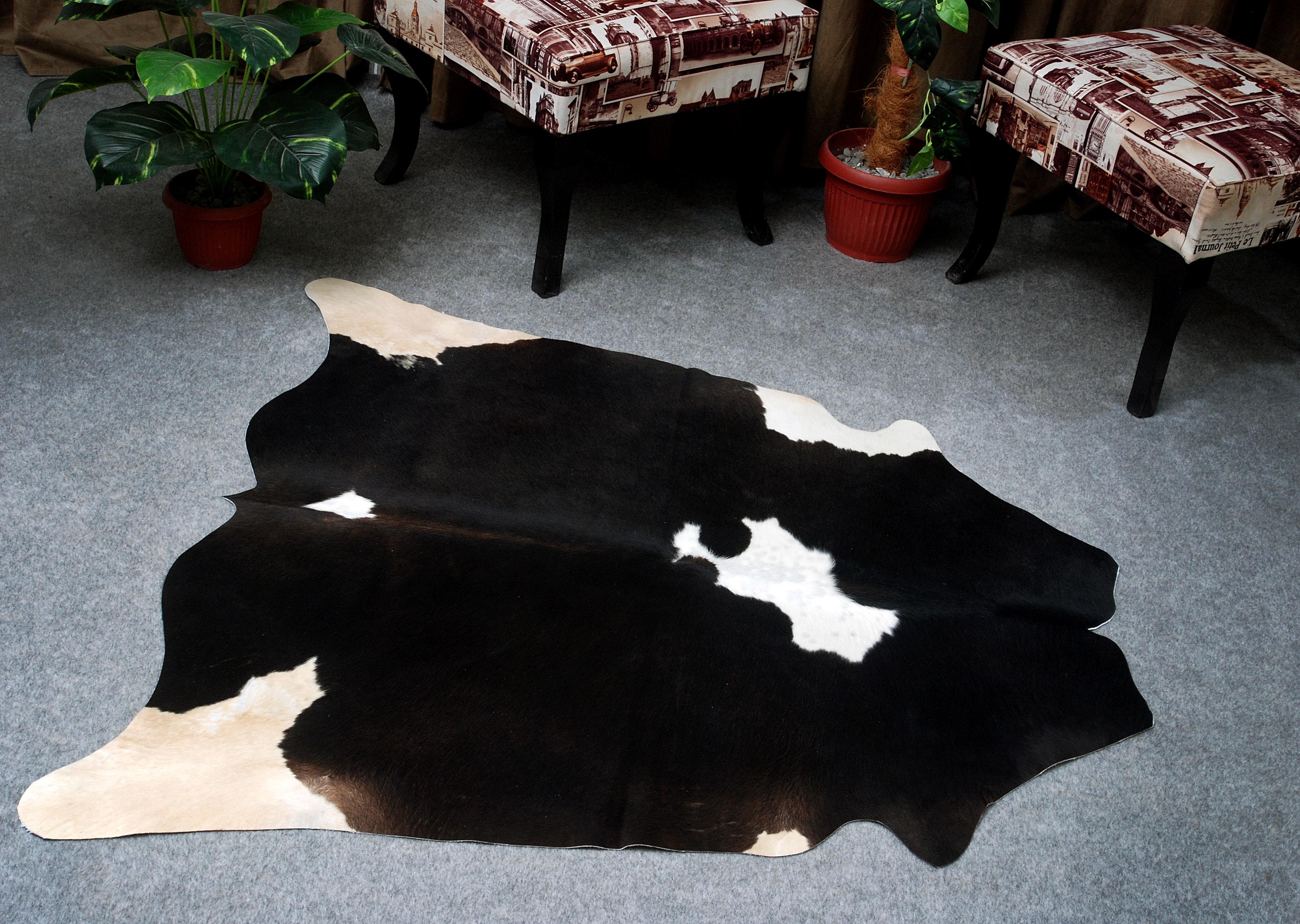 Luxury Modern Multicolour Cowhide Rug - Medium Size, Hypoallergenic, Non-Slip, Durable, Unique Patterns, Free UK Shipping