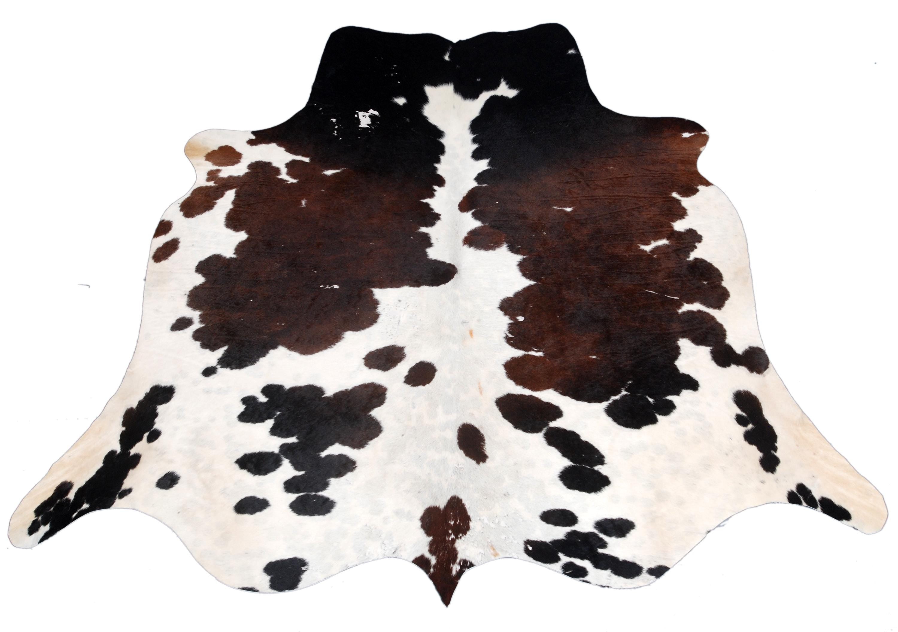 Luxurious Dark Brown Cow Skin Rug - Hypoallergenic, Non-Slip, Natural Hair, Large Size - Bedroom or Living Room Décor