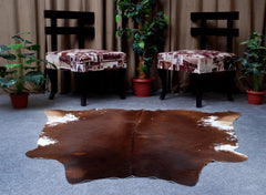 Luxurious Dark Brown Cowhide Rug | Hypoallergenic & Non-Shedding | Large Size for Bedroom or Living Room | Handpicked Premium Quality