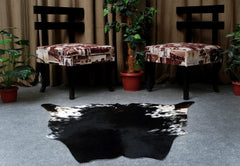 Luxury Dark Brown Cowhide Rug - Handcrafted Hypoallergenic Rug with Natural Dark Brown Hair for Bedroom/Living Room - Medium Size (16-20 sq