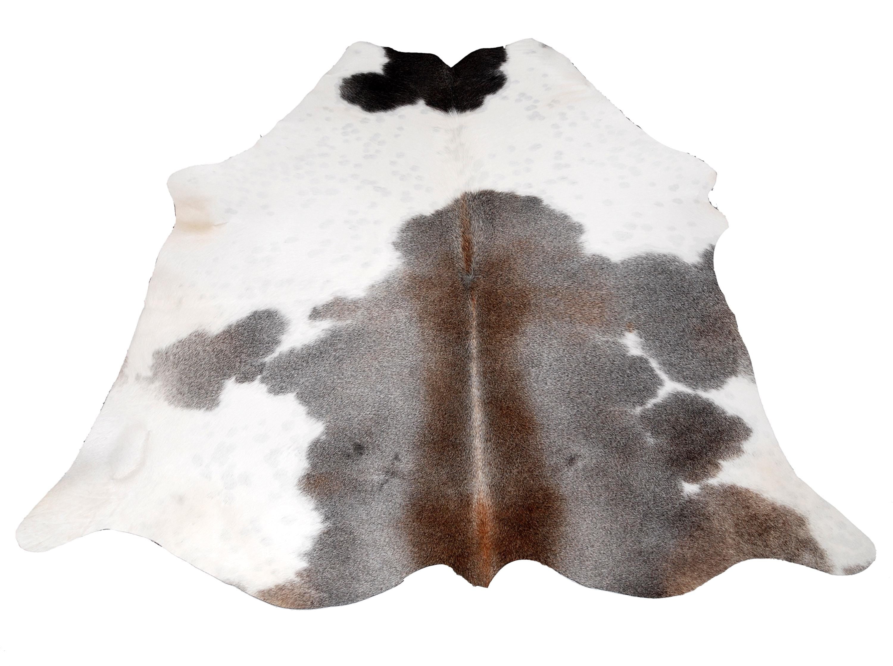 Luxurious Natural Grey & White Cowhide Rug - Hypoallergenic - Durable, Handcrafted with Unique Markings for Home Décor