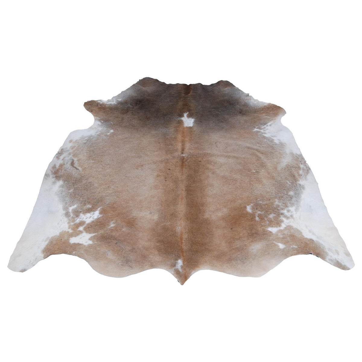 Luxury Natural Cowhide Rug - Hypoallergenic, Non-Slip, Non-Shedding, Brown & White Hair - Large Size for Elegant Home Decor