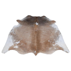 Luxury Natural Cowhide Rug - Hypoallergenic, Non-Slip, Non-Shedding, Brown & White Hair - Large Size for Elegant Home Decor