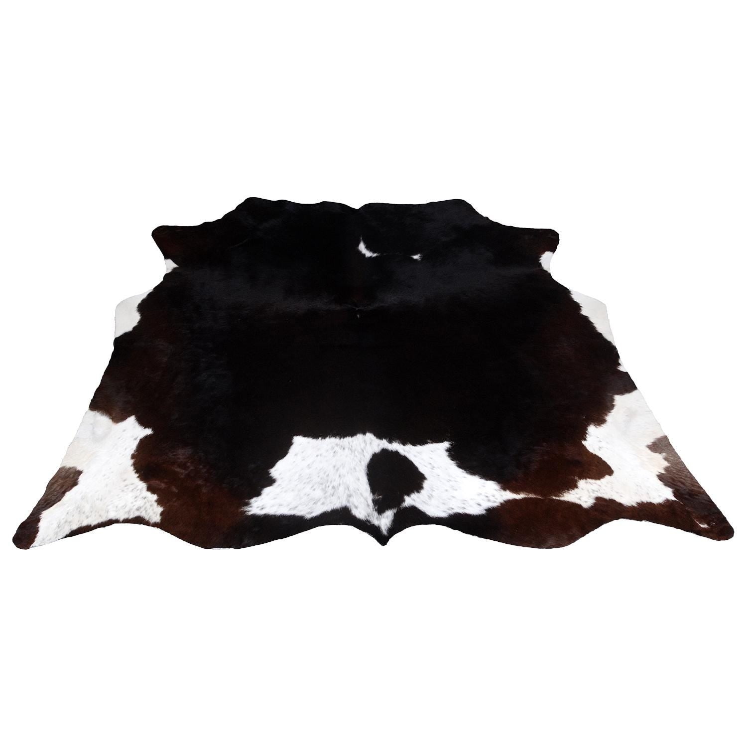 Premium Dark Brown & White Cowhide Rug, Extra Large, Hypoallergenic, Non Slip Back, Hand selected from Brazilian Hides