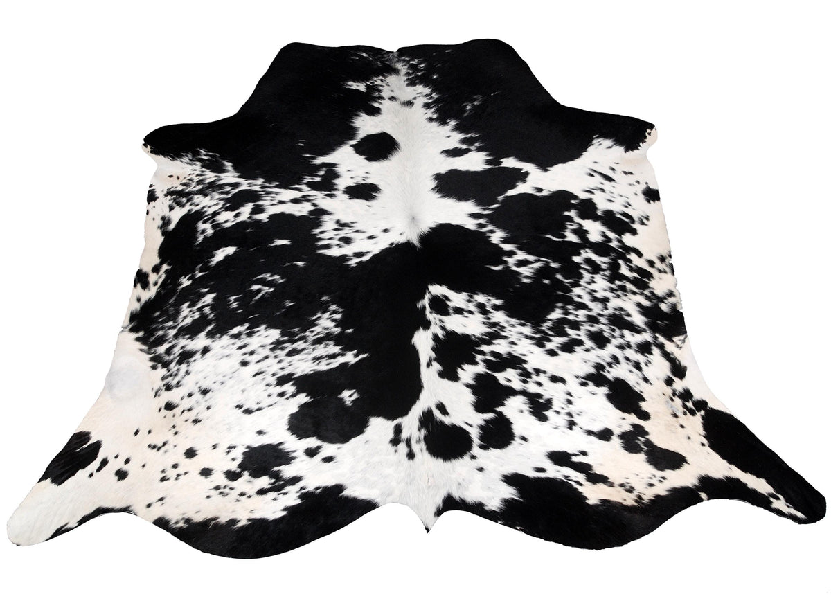 Luxurious Genuine Black & White Cowhide Rug with Unique Natural Beauty for Stylish Décor in Bedroom and Living Room