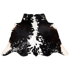 Luxurious Medium Dark Brown & White Cowhide Rug with Hypoallergenic Properties - Handcrafted Natural Animal Print Area Rug for Warmth