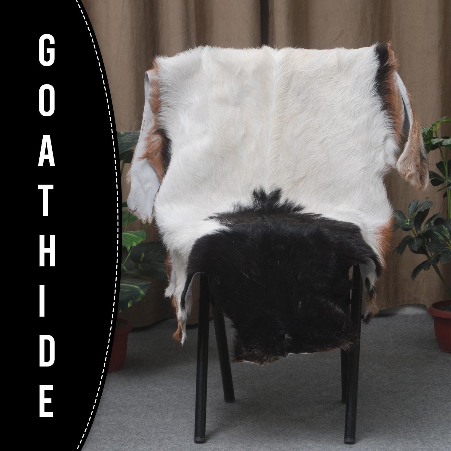 Luxury Multicolour Goat Skin Rug Handmade from 100% Pure Goat Skin | Soft, Durable, Hypoallergenic, Eco-Friendly | Unique Colour Variations,