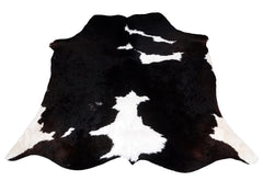 Luxurious Black & White Cowhide Rug for Bedroom and Living Room - Hypoallergenic, Non-Slip, Non-Shedding, Unique Natural Beauty - Free